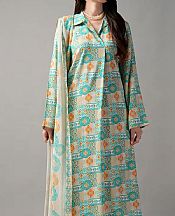 Bareeze Turquoise Linen Suit- Pakistani Winter Dress