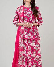 Bareeze Cerise Pink Lawn Suit- Pakistani Designer Lawn Suits