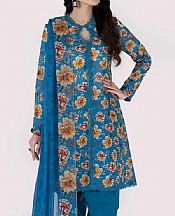 Bareeze Denim Blue Lawn Suit- Pakistani Designer Lawn Suits