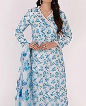 Bareeze Blue/Off White Lawn Suit- Pakistani Designer Lawn Suits