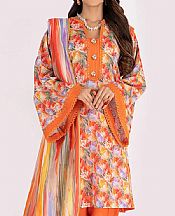 Bareeze Orange Lawn Suit- Pakistani Lawn Dress