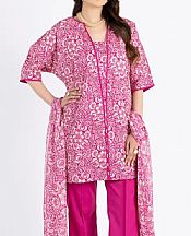 Bareeze Cerise Pink Cambric Suit- Pakistani Lawn Dress