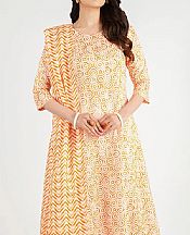Bareeze Orange/Off White Lawn Suit- Pakistani Lawn Dress