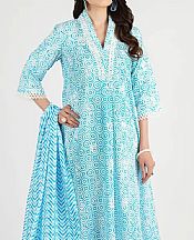 Bareeze Blue/Off White Lawn Suit- Pakistani Designer Lawn Suits