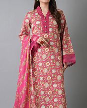 Bareeze Dark Pink Khaddar Suit- Pakistani Winter Dress