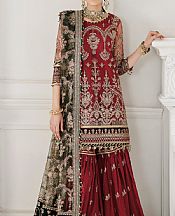 Baroque Maroon Chiffon Suit- Pakistani Designer Chiffon Suit