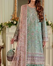 Baroque Turquoise Net Suit- Pakistani Chiffon Dress