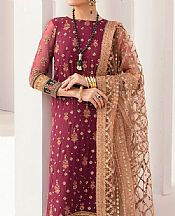 Baroque Crimson Chiffon Suit- Pakistani Chiffon Dress