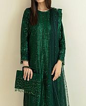 Baroque Green Net Suit- Pakistani Designer Chiffon Suit