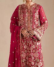 Baroque Crimson Chiffon Suit- Pakistani Designer Chiffon Suit