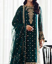 Baroque Teal Chiffon Suit- Pakistani Chiffon Dress