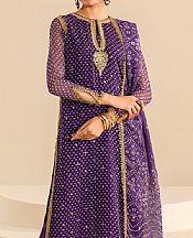 Baroque Purple Chiffon Suit- Pakistani Designer Chiffon Suit