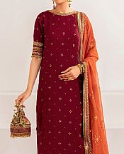 Baroque Maroon/Orange Chiffon Suit- Pakistani Chiffon Dress