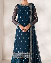 Baroque Teal Blue Chiffon Suit- Pakistani Chiffon Dress