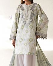 Baroque White/Green Lawn Suit- Pakistani Designer Lawn Suits