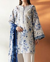 Baroque White/Blue Lawn Suit- Pakistani Designer Lawn Suits