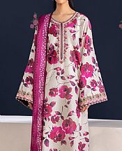 Baroque White/Pink Lawn Suit- Pakistani Designer Lawn Suits