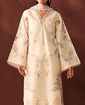 Baroque Off-white Lawn Suit- Pakistani Lawn Dress