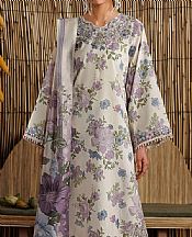 White/Lilac Lawn Suit