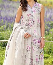 Baroque Off-white Lawn Suit- Pakistani Lawn Dress