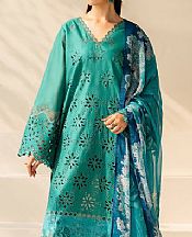 Baroque Sea Green Lawn Suit- Pakistani Lawn Dress