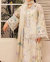 Baroque Off-white Lawn Suit- Pakistani Designer Lawn Suits
