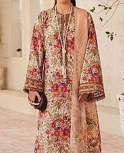 Baroque Ivory/Maroon Lawn Suit- Pakistani Designer Lawn Suits