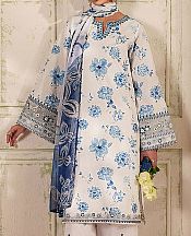 Baroque Off-white Lawn Suit- Pakistani Lawn Dress