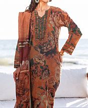 Baroque Orange Salmon Lawn Suit- Pakistani Lawn Dress