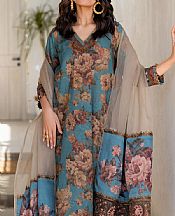 Baroque Hippie Blue Lawn Suit- Pakistani Designer Lawn Suits
