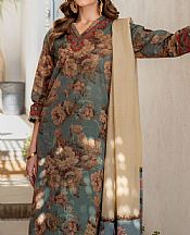 Baroque Greyish Turquoise Lawn Suit- Pakistani Lawn Dress