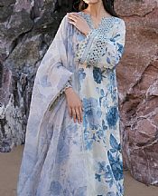 Baroque Off White/Blue Lawn Suit- Pakistani Lawn Dress