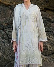 Baroque Off White/Olive Lawn Suit- Pakistani Designer Lawn Suits