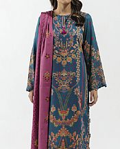 Beechtree Denim Blue Linen Suit- Pakistani Winter Dress