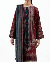 Beechtree Maroon Khaddar Suit- Pakistani Winter Clothing