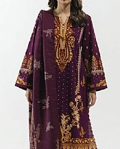Beechtree Egg Plant Khaddar Suit- Pakistani Winter Clothing