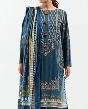 Denim Blue Karandi Suit- Pakistani Winter Clothing