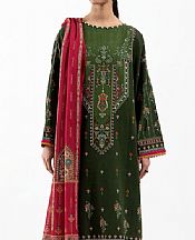 Dark Green Khaddar Suit- Pakistani Winter Dress
