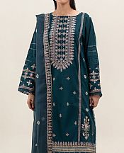 Beechtree Teal Jacquard Suit- Pakistani Designer Lawn Suits