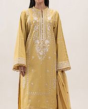 Beechtree Yellow Jacquard Suit- Pakistani Designer Lawn Suits