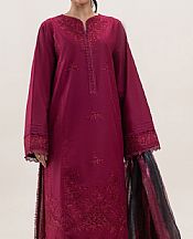 Beechtree Wine Red Lawn Suit- Pakistani Designer Lawn Suits