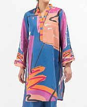 Denim Blue Lawn Kurti- Pakistani Lawn Dress