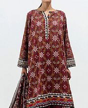 Maroon Lawn Suit (2 Pcs)- Pakistani Designer Lawn Dress