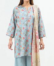 Sky Blue Lawn Suit (2 Pcs)- Pakistani Designer Lawn Dress