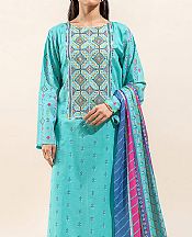 Beechtree Turquoise Lawn Suit (2 Pcs)- Pakistani Designer Lawn Suits