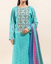 Beechtree Turquoise Lawn Suit (2 pcs)- Pakistani Designer Lawn Suits