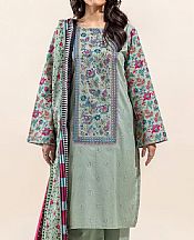 Beechtree Spanish Green Lawn Suit (2 pcs)- Pakistani Designer Lawn Suits