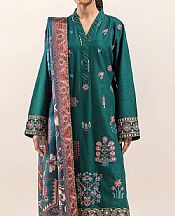 Beechtree Teal Lawn Suit (2 pcs)- Pakistani Designer Lawn Suits