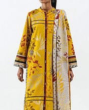 Beechtree Golden Yellow Khaddar Suit- Pakistani Winter Clothing