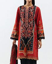 Beechtree Navy/Red Khaddar Suit- Pakistani Winter Clothing